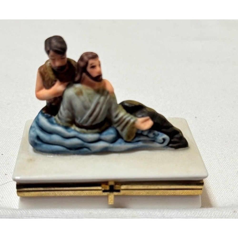 Limoges Baptism of Christ Trinket Box Henri d'Arceau & Fils Limited Edition 2009 - Picture 2 of 5